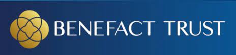 Benefact Trust logo - blue background - gold image - white wording