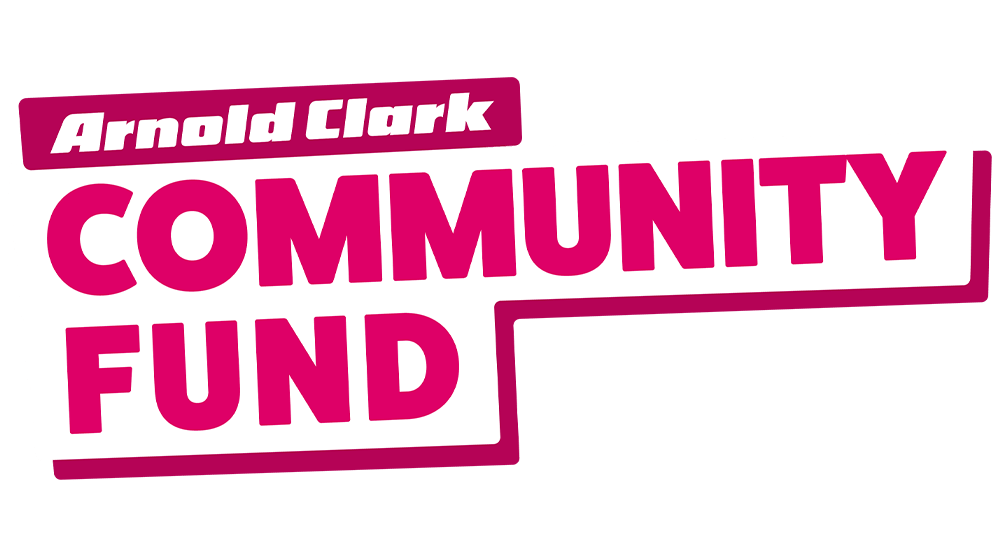 Arnold Clark Community Fund logo - White background - Pink wording.