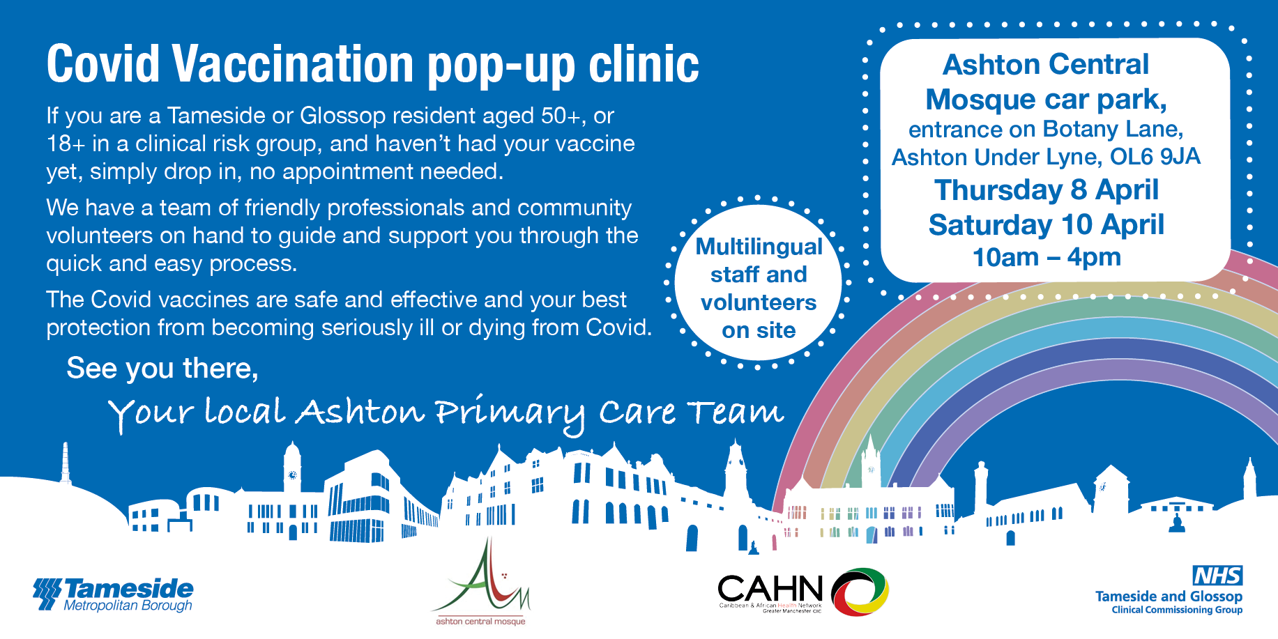 Ashton Mosque pop-up vaccination clinic