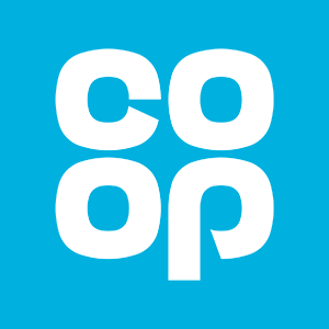 CO-OP image white wording, blue back ground