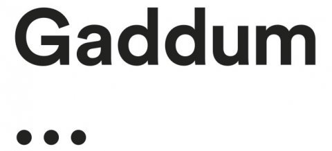 Gaddum logo black on white background