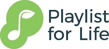 Play list for life logo green shape with octave in white