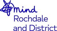 Rochdale and District Mind logo blue text white background