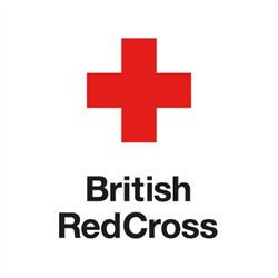 British Red Cross logo - White background, red cross and black wording