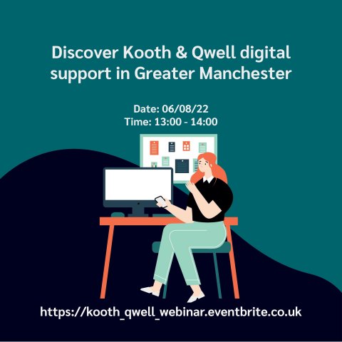Kooth and Qwell Logo promoting webinar