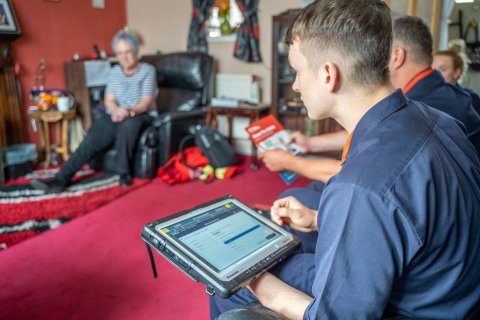 Greater Manchester Fire Service conducting in-home safety check