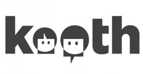 Kooth logo, white background, black wording