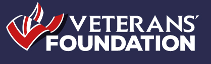 Veterans Foundation logo - Blue background, white wording - image of British flag