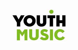 Youth Music logo black and green writing. 