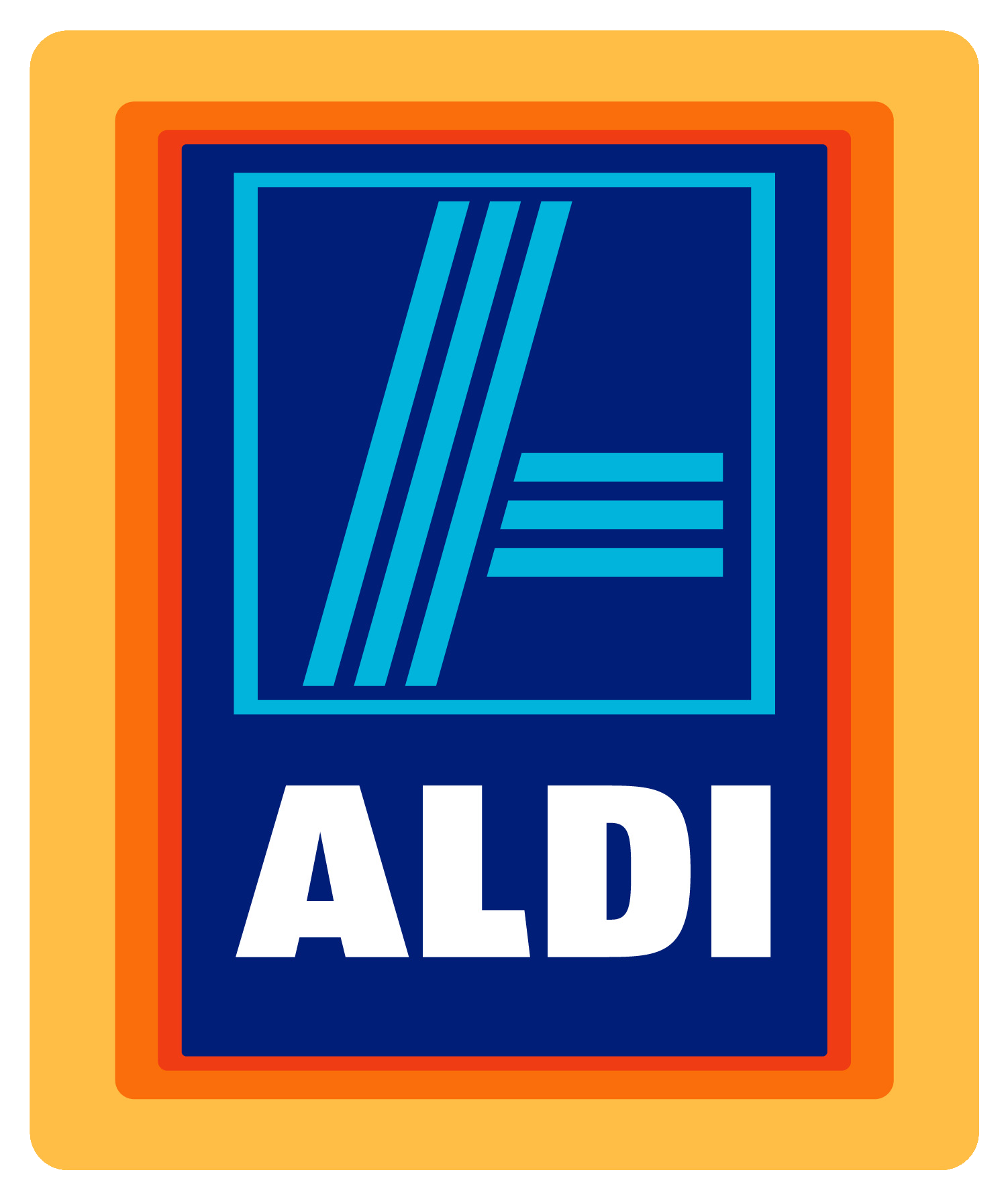 Aldi logo orange and blue 