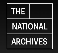 The National Archives in White writing on a Black background