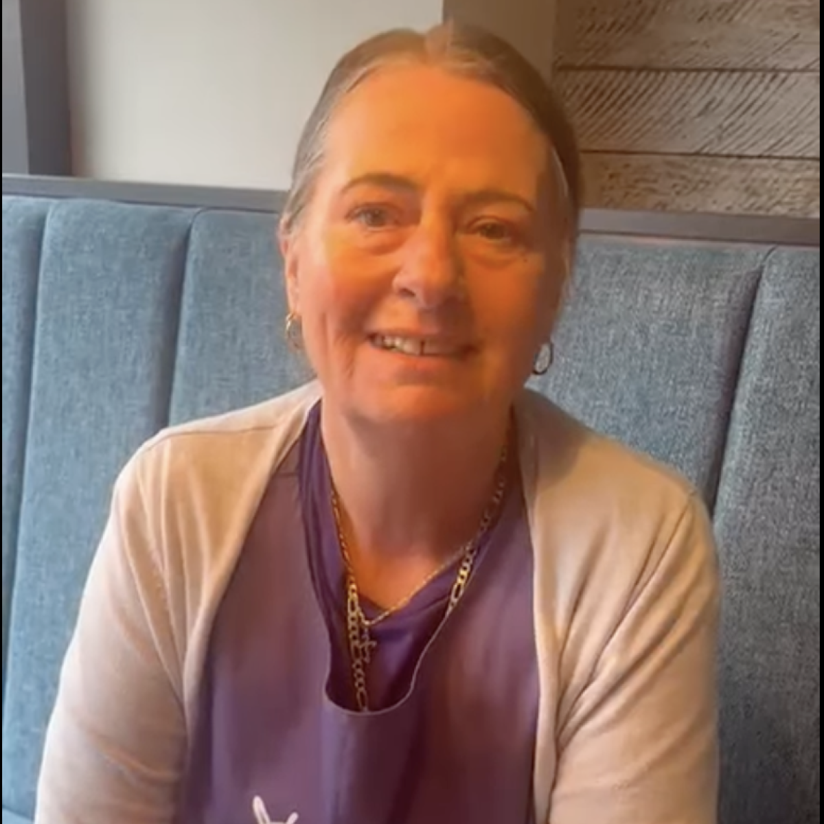 Woman smiling at camera-Cafe supervisor Suzanne-Rochdale Mind