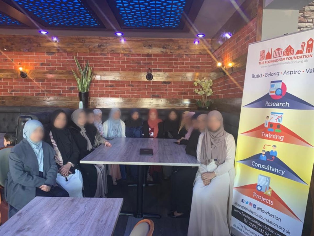 Group of women with faces blurred out