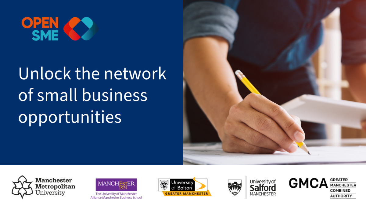 Open SME flyer featuring the words 'Unlock the network of small business'