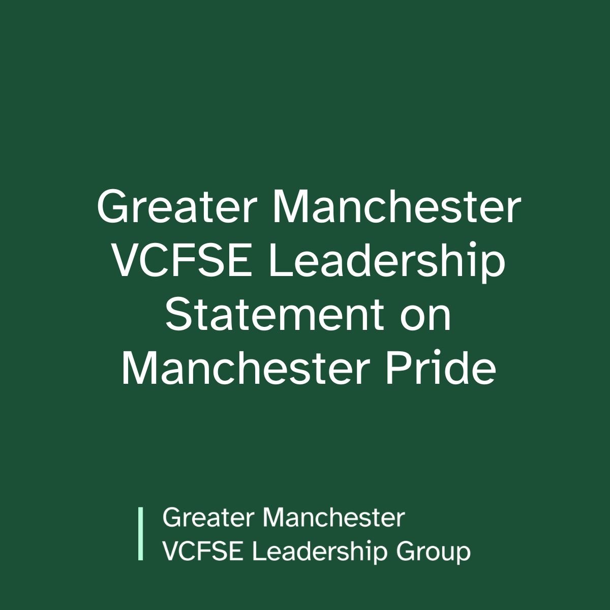 Image for Greater Manchester VCFSE Leadership Statement on Manchester Pride