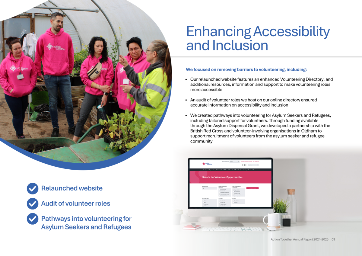 Image of accessibility and inclusion page in our annual report