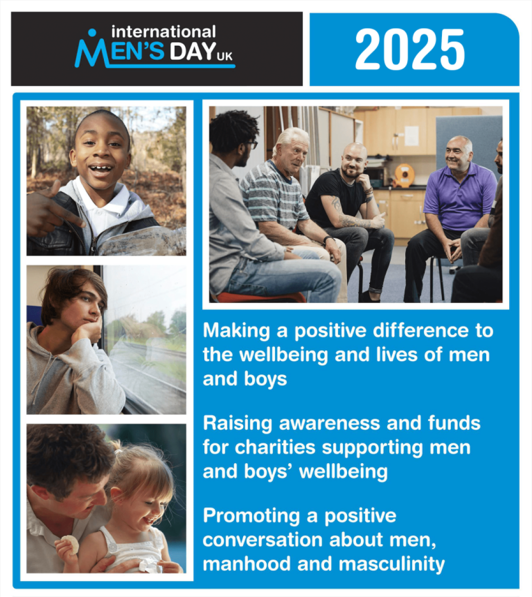 International Men's Day poster with values