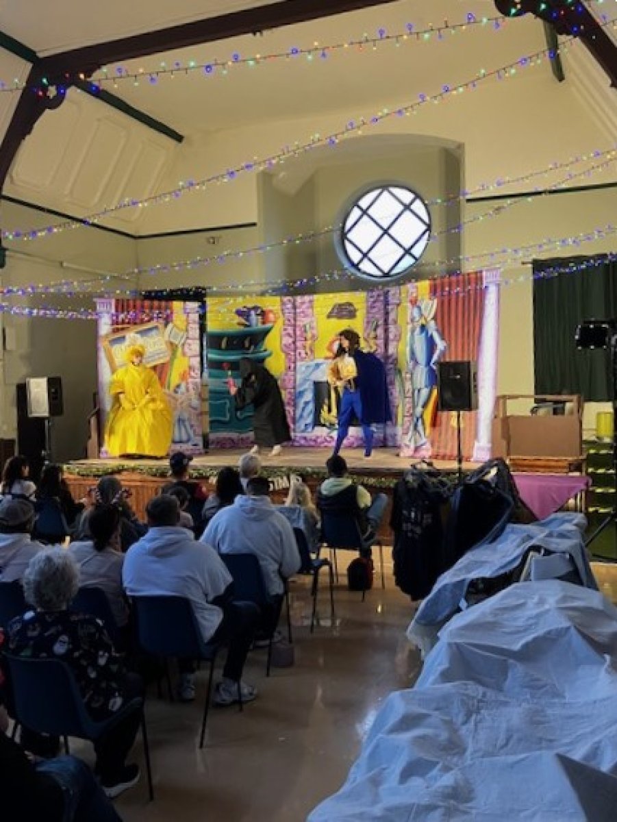 Audience watching pantomime 