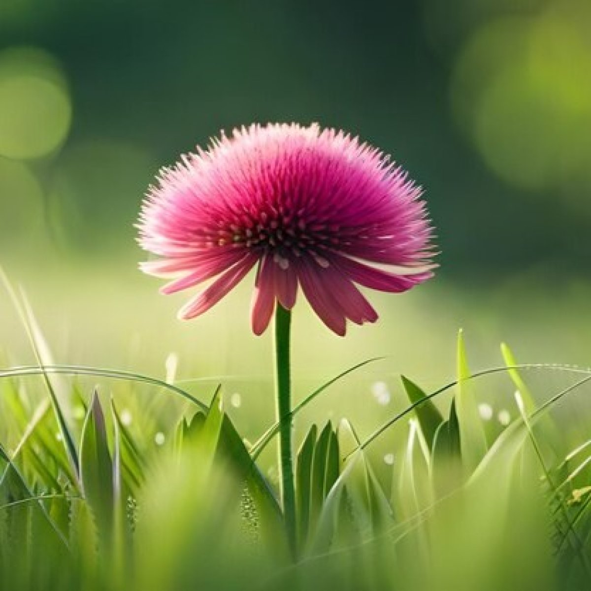 Purple flower in a grassy field
