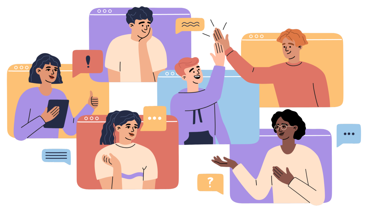 graphic of online meeting
