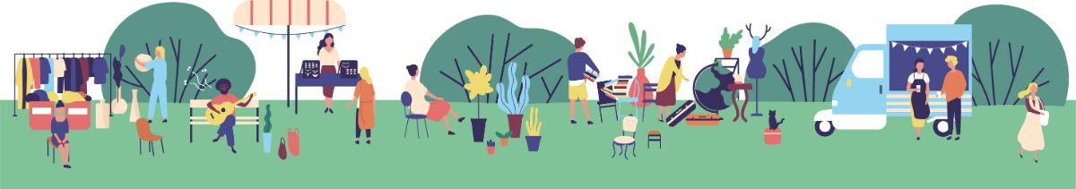 graphic of people in a park