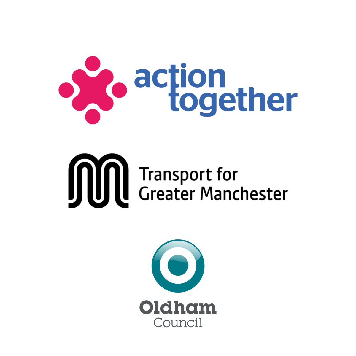 Action Together, Oldham Council & TFGM logo