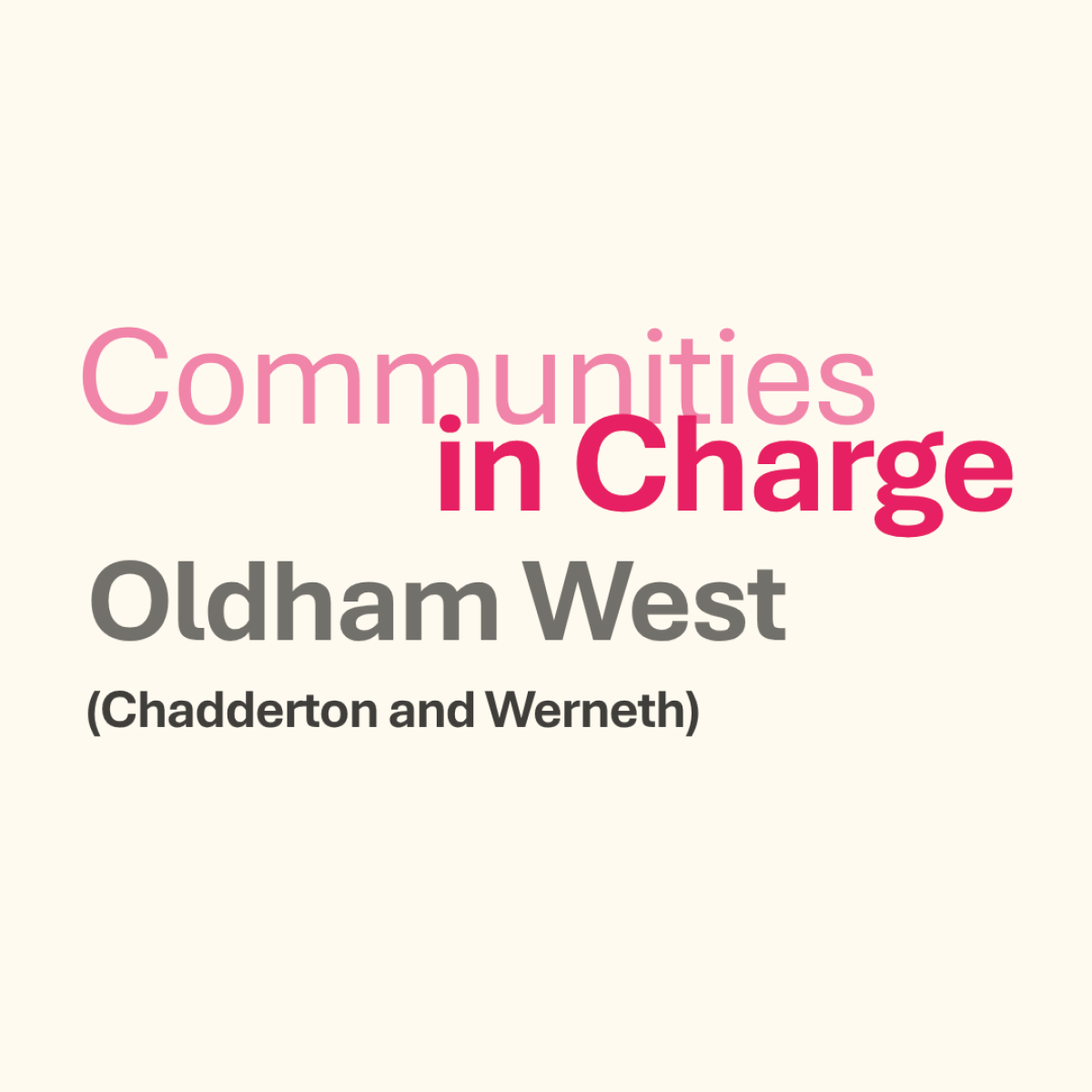 Communities In Charge Oldham West logo