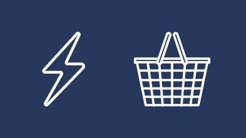 energy bolt and shopping basket