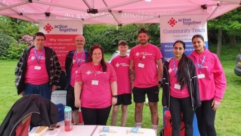 Picture of the staff and volunteers from Action Together